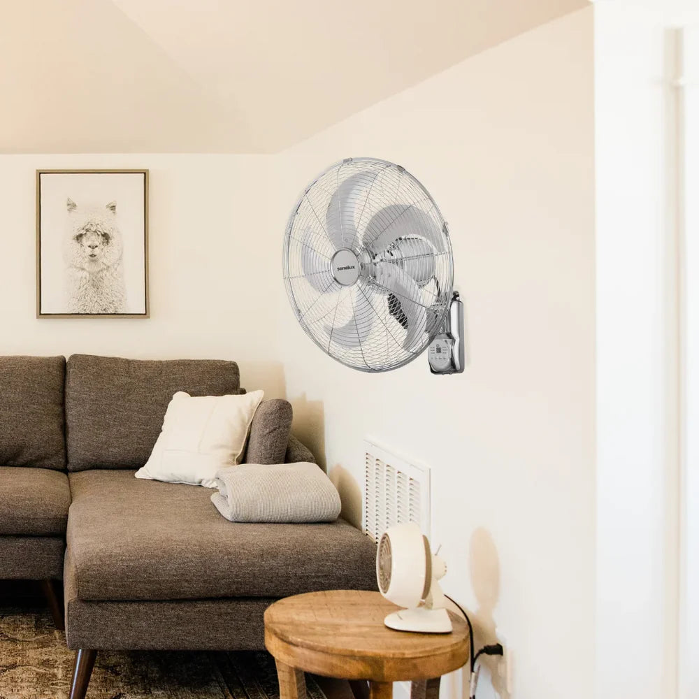 Senelux 16" Wall Mounted Chrome Fan