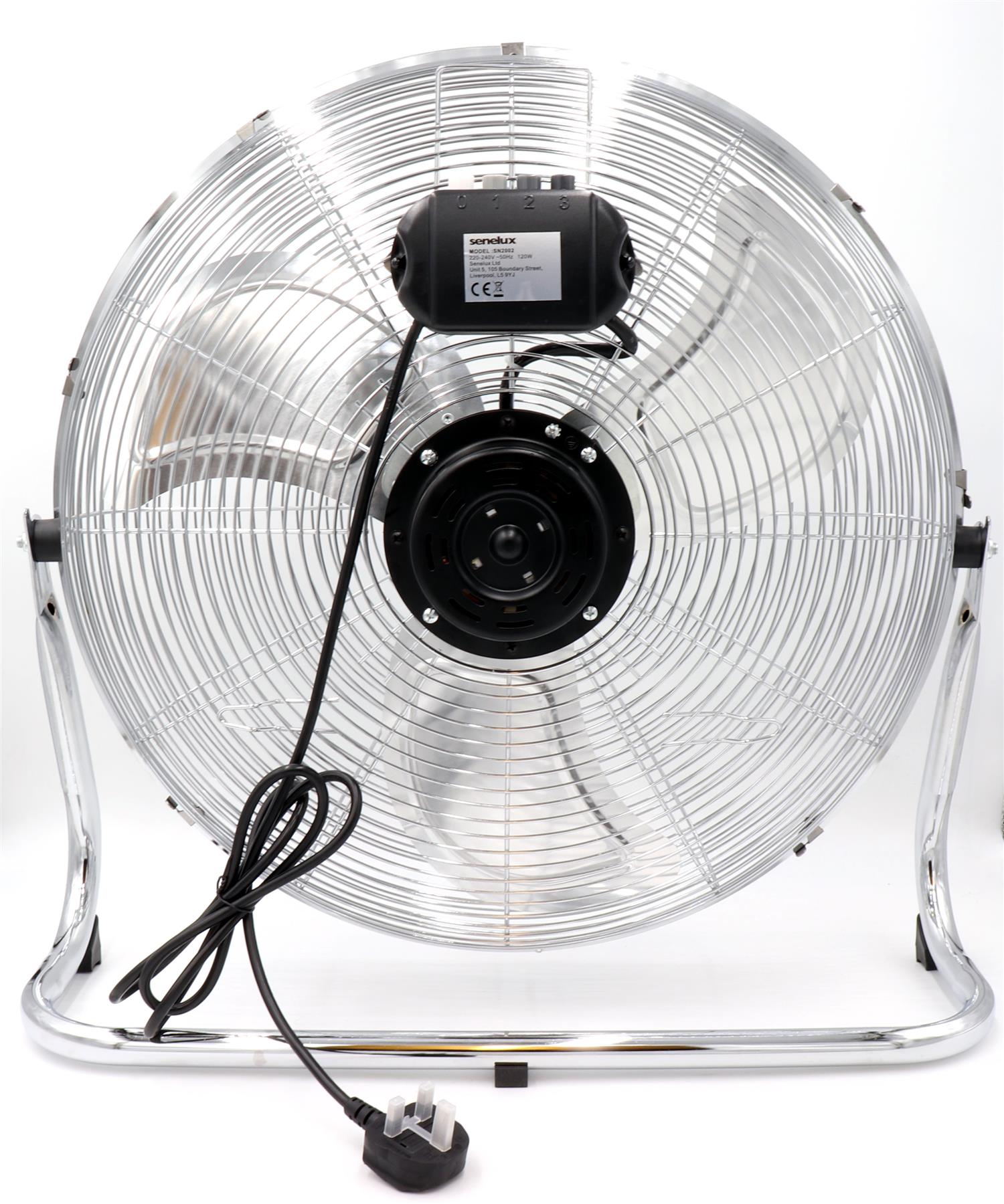 Senelux 20" (50cm) Metal Chrome Floor Stand Fan