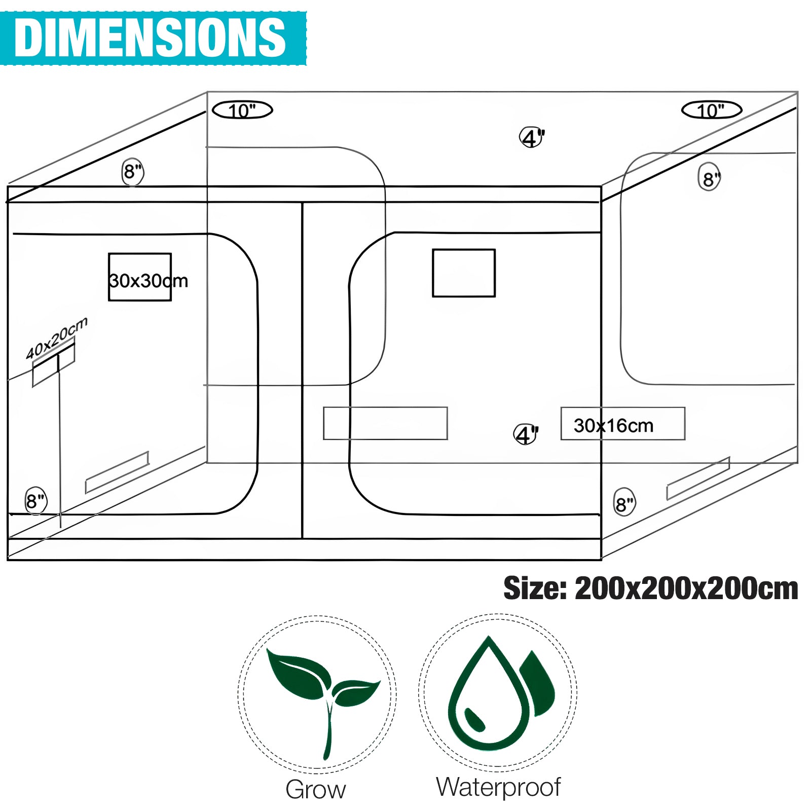 Senua Hydroponics  Grow Tent 600D Mylar
