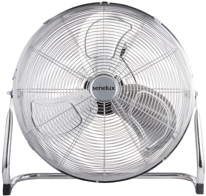 Senelux 20" (50cm) Metal Chrome Floor Stand Fan