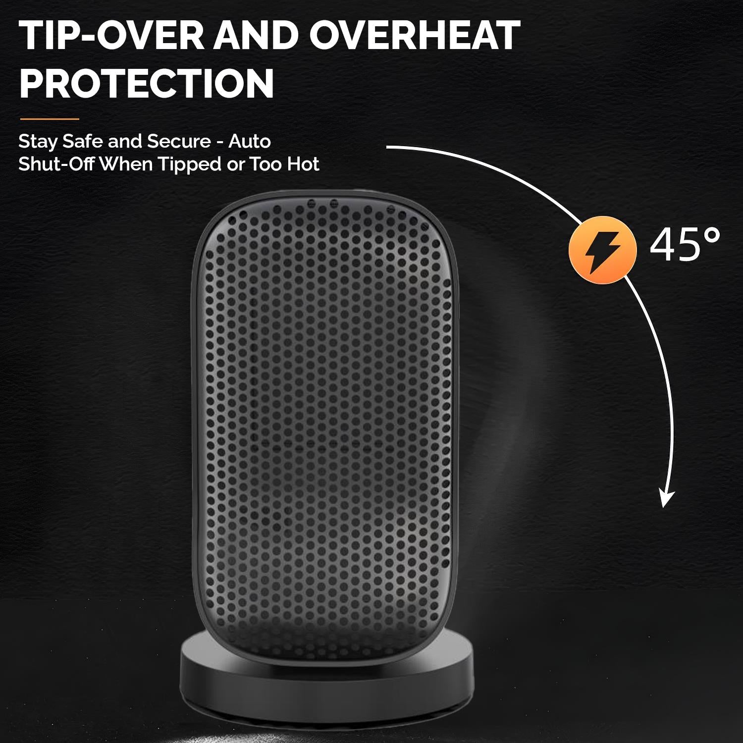 Senelux Space Heater, PTC Portable Electric Desktop Heater 600W