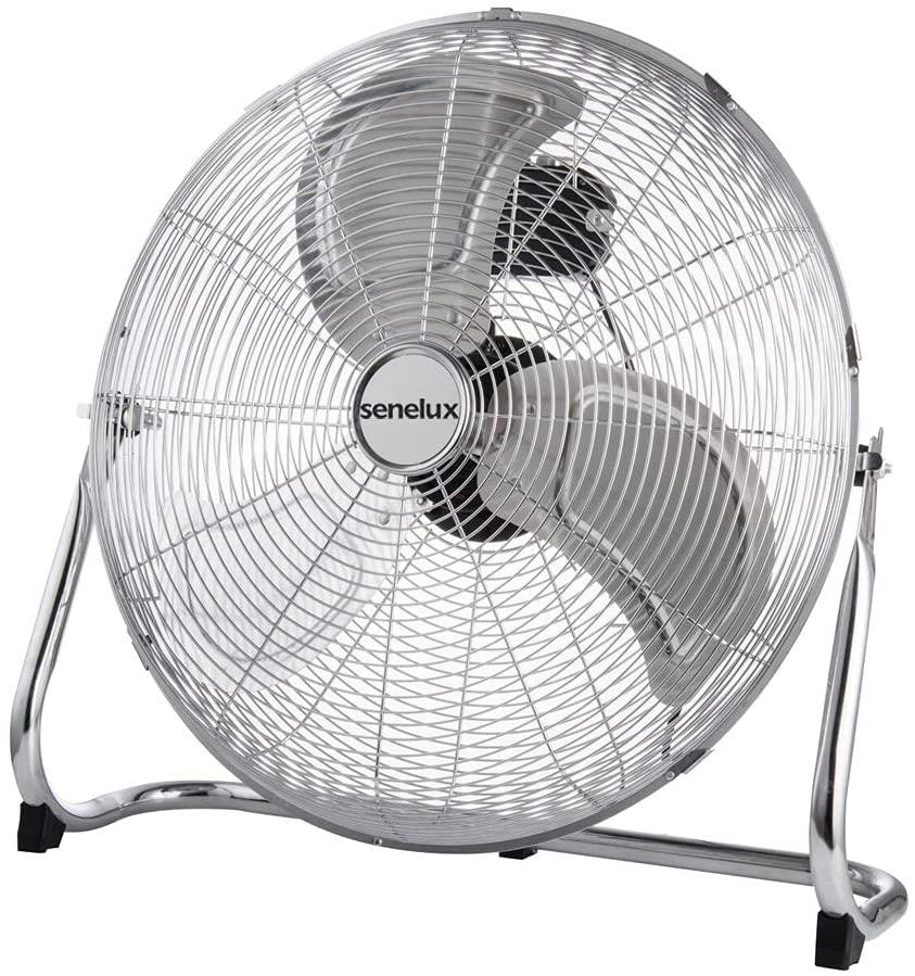 Senelux 20" (50cm) Metal Chrome Floor Stand Fan