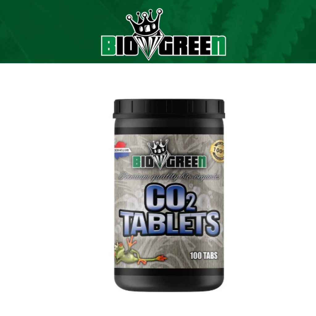 BioGreen CO2 Tablets container with green background