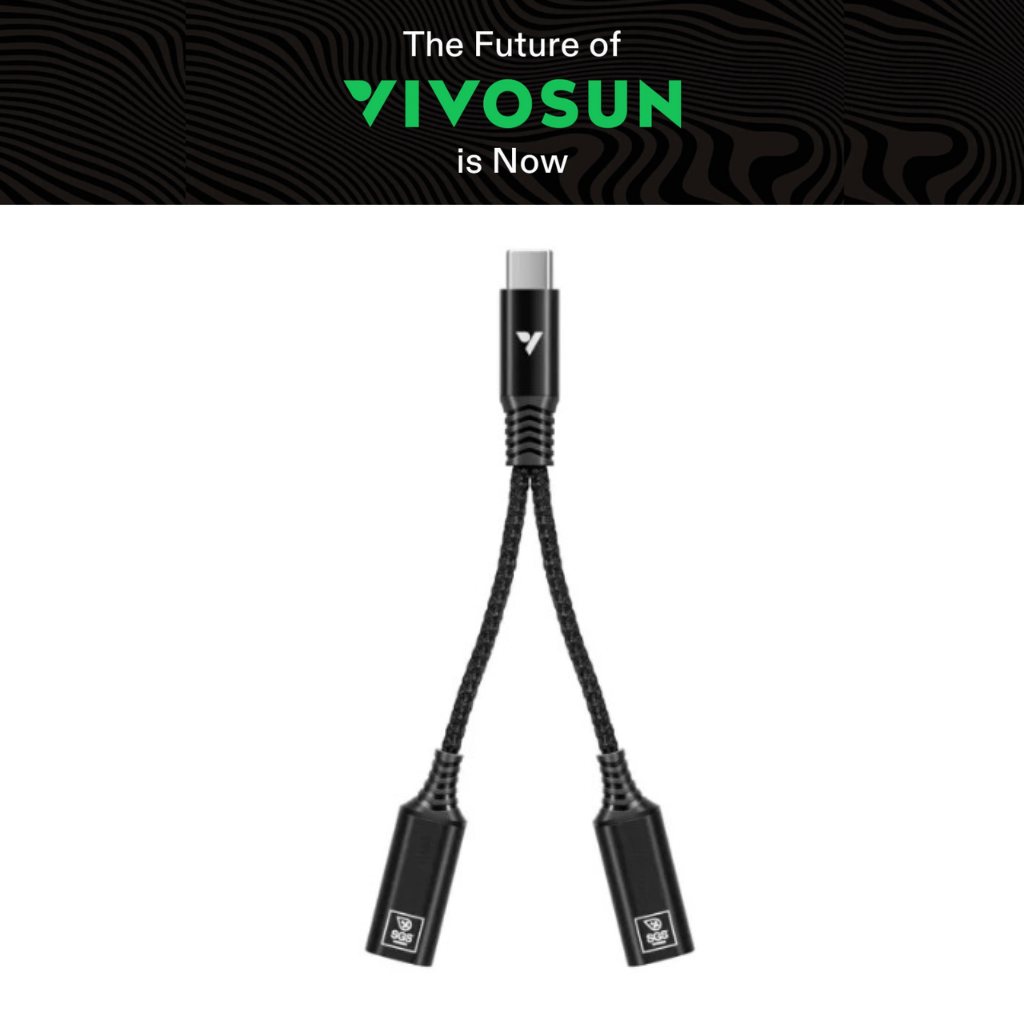 Vivosun USB-C Splitter with 1 Male to 2 Female