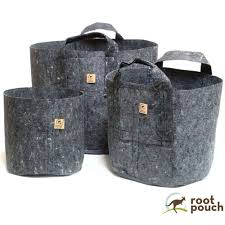 Root Pouch Grey Fabric Pots