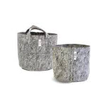 Root Pouch Grey Fabric Pots with Handles