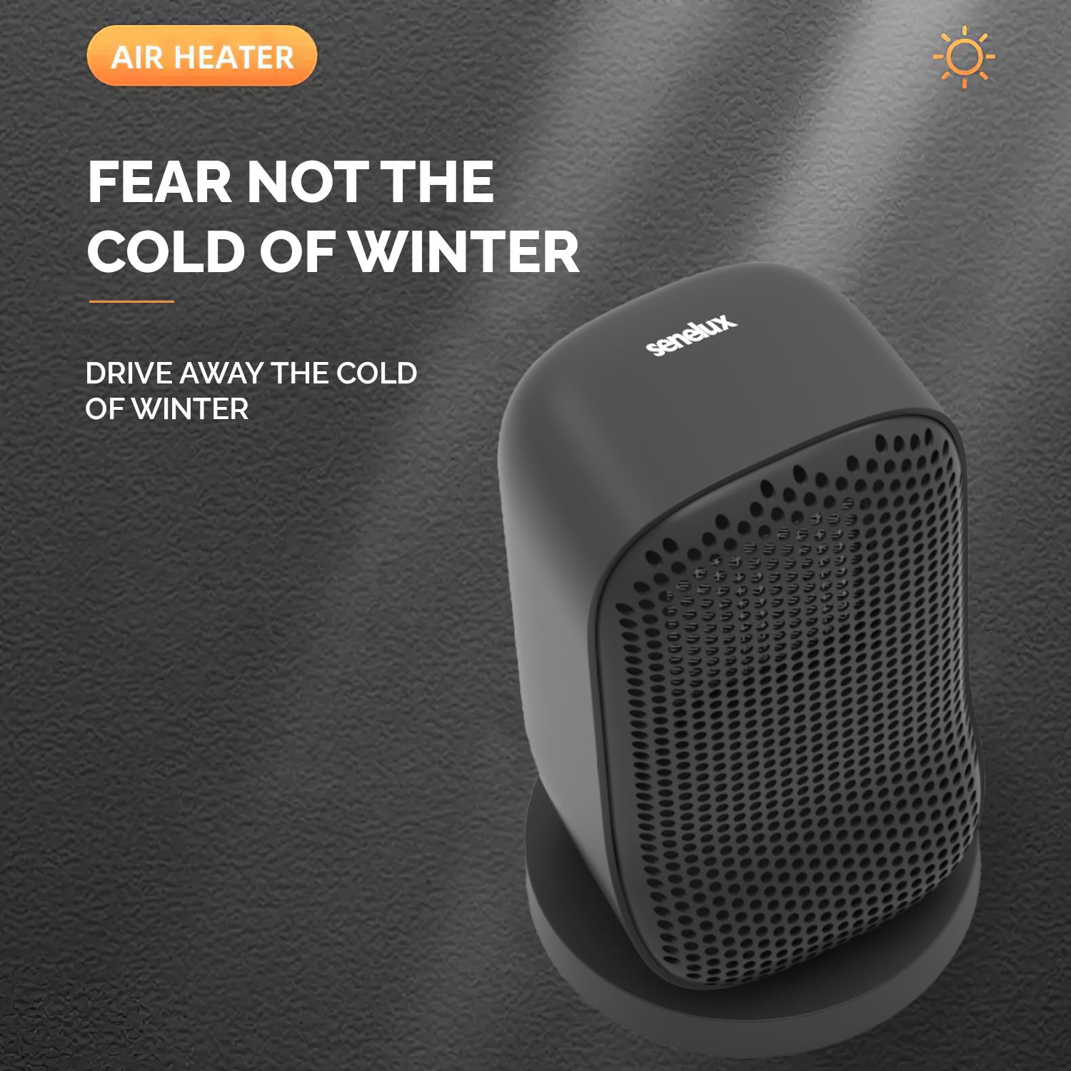 Senelux Space Heater, PTC Portable Electric Desktop Heater 600W