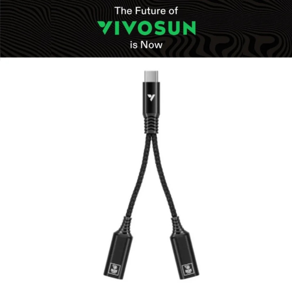 Vivosun USB-C Splitter with 1 Male to 2 Female