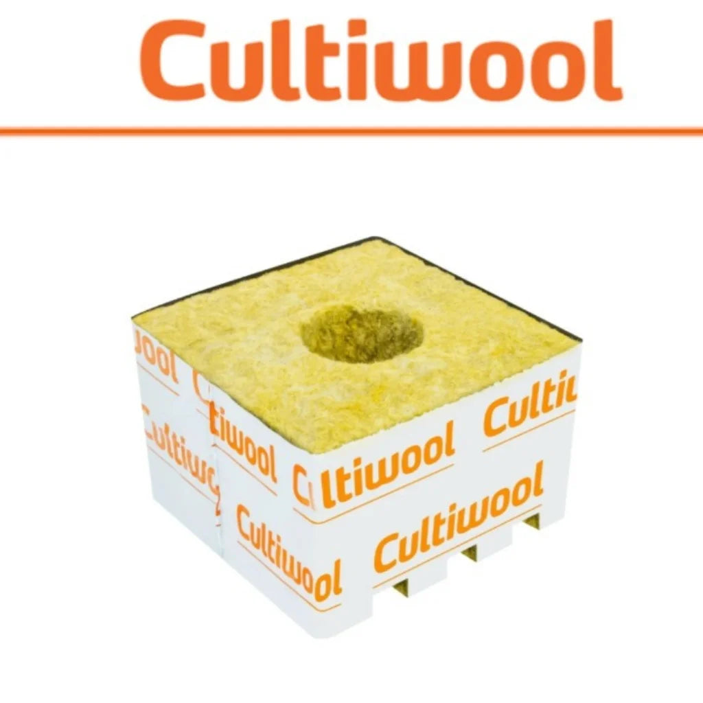 Cultiwool 75mm (3") Small Hole Rockwool Cubes – 75 x 75 x 65mm Hydroponic Growing Blocks (28/35)
