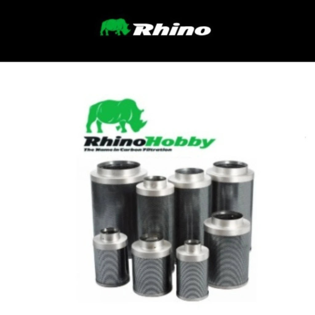 Rhino Hobby Carbon Filter – Australian RC412 Activated Carbon, 30mm Carbon Bed, Grow Room Odour Control &amp; Hydroponic Air Extraction Filter