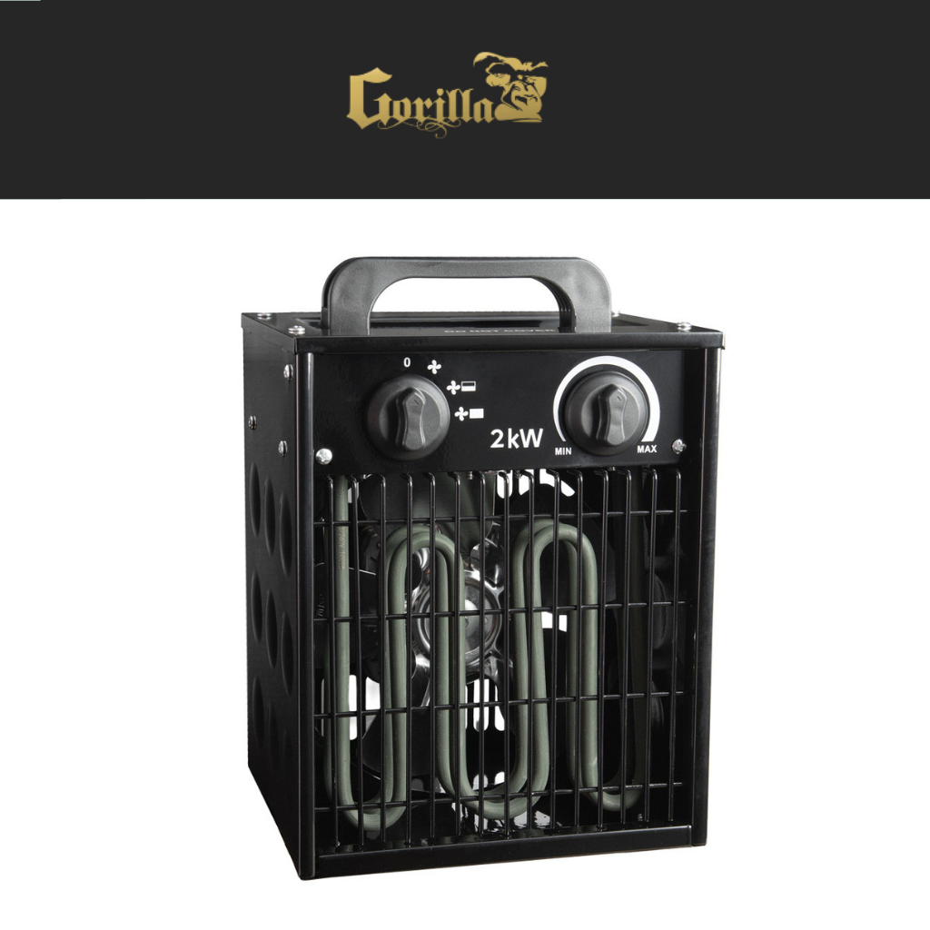 Gorilla 2kw Fan Heater (Tall Black)