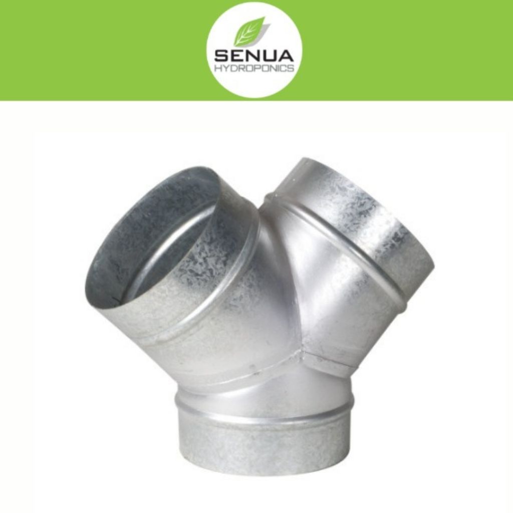 Senua Metal Equal Y Piece Duct Splitter – 3-Way Ventilation Connector for Extractor Fans, Grow Rooms &amp; Hydroponic Ducting – Various Sizes