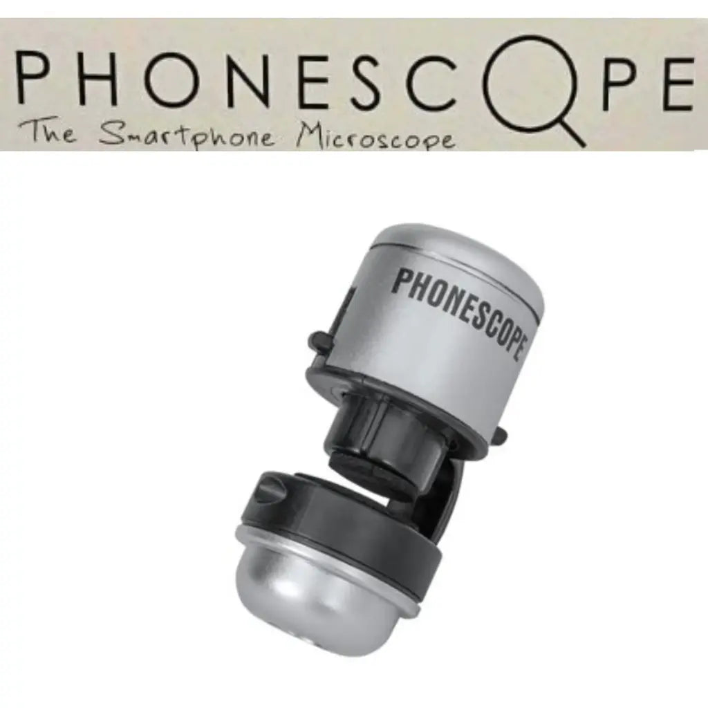 PHONESCope smartphone microscope on a white background