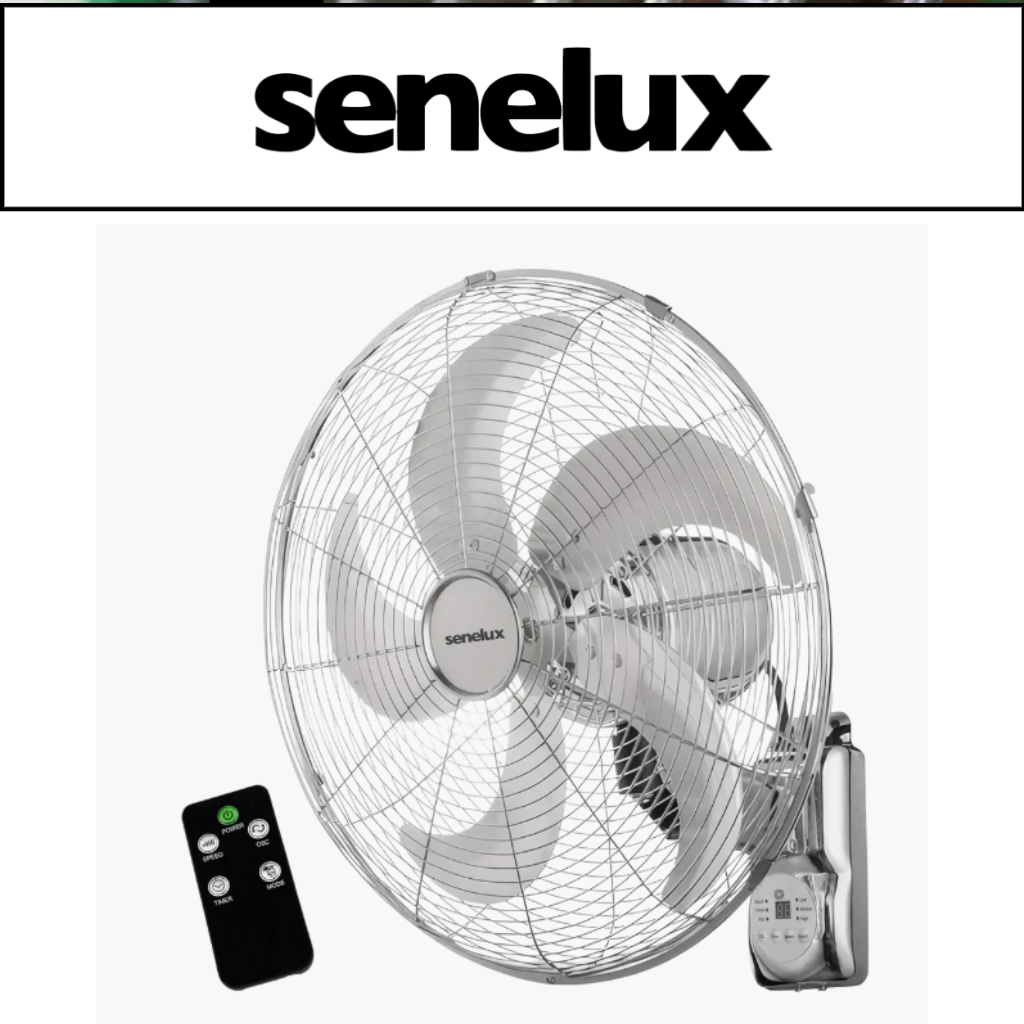 Senelux 16" Wall Mounted Chrome Fan