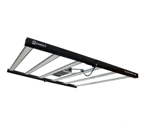 The Omega 720w LED Grow light shown from underneath displaying the full spectrum LED lights of this six bar LED Grow Light