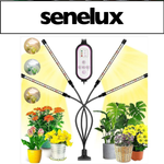 Senelux Grow Light 4 Heads 80 LED JZZYK-04CWR Full Spectrum Plant Growing Lamp for Indoor Plant