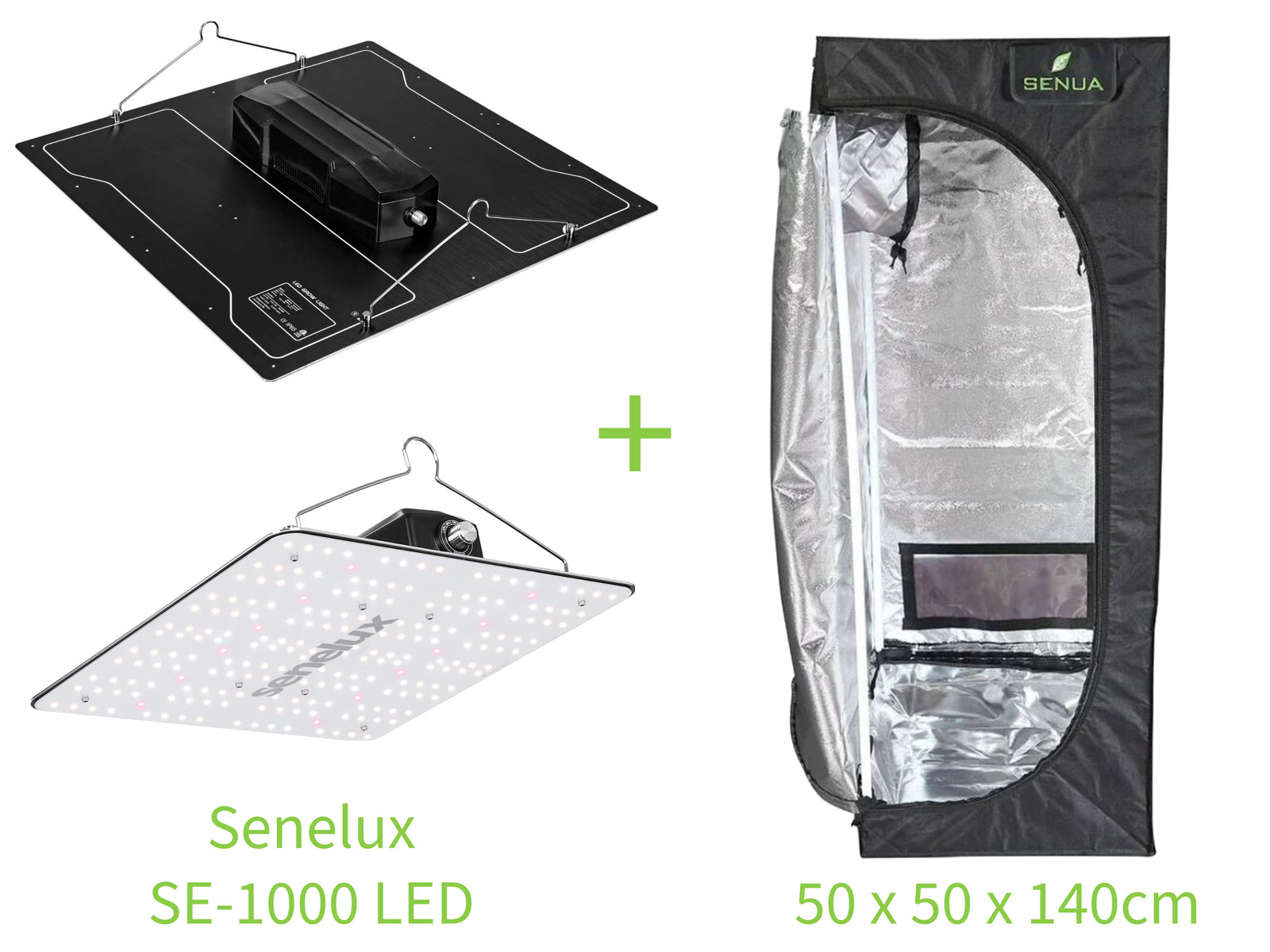 Senua Hydroponic tent 150 x 150 x 140cm with Senelux SE1000W Led