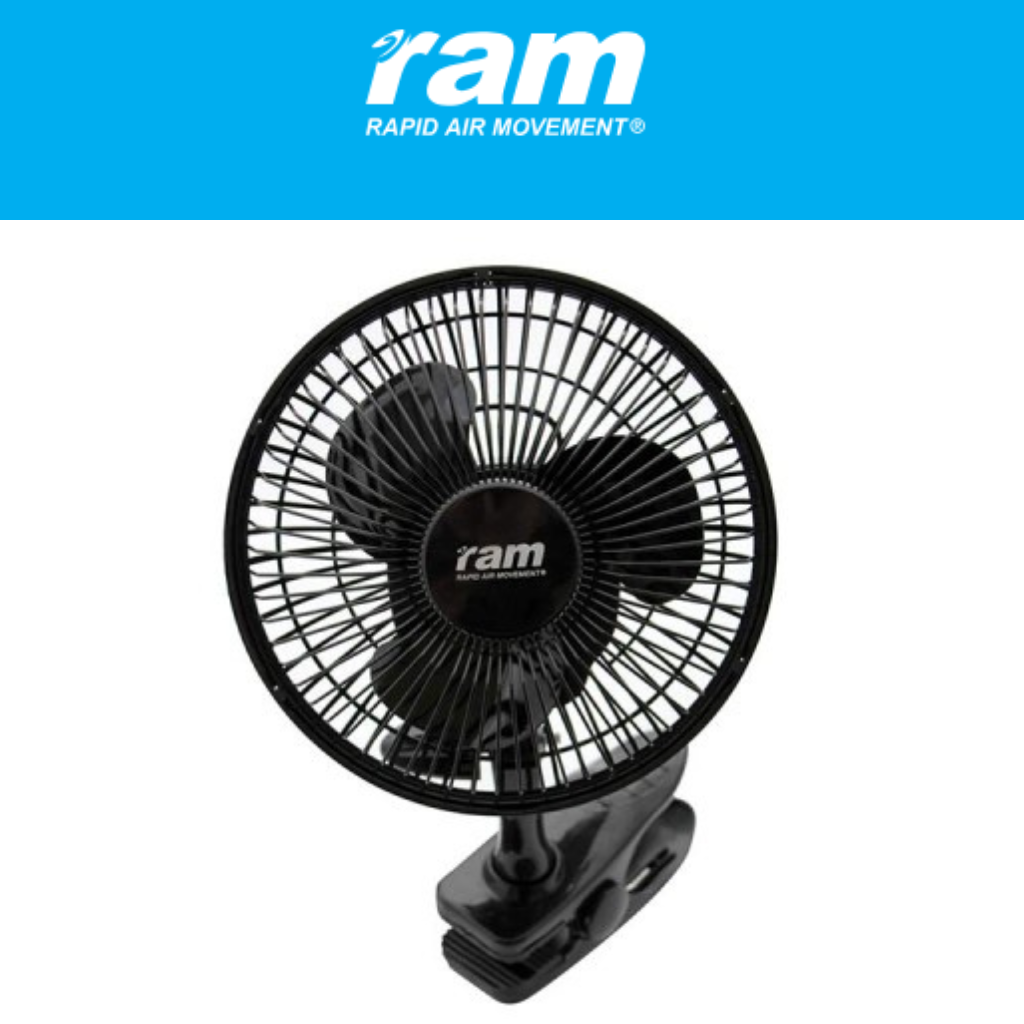 RAM 6" (150mm) Clip-On Fan – 2-Speed Adjustable Desk Fan