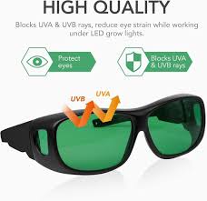 Senelux Indoor Hydroponics LED Grow Room Glasses with Glasses Case