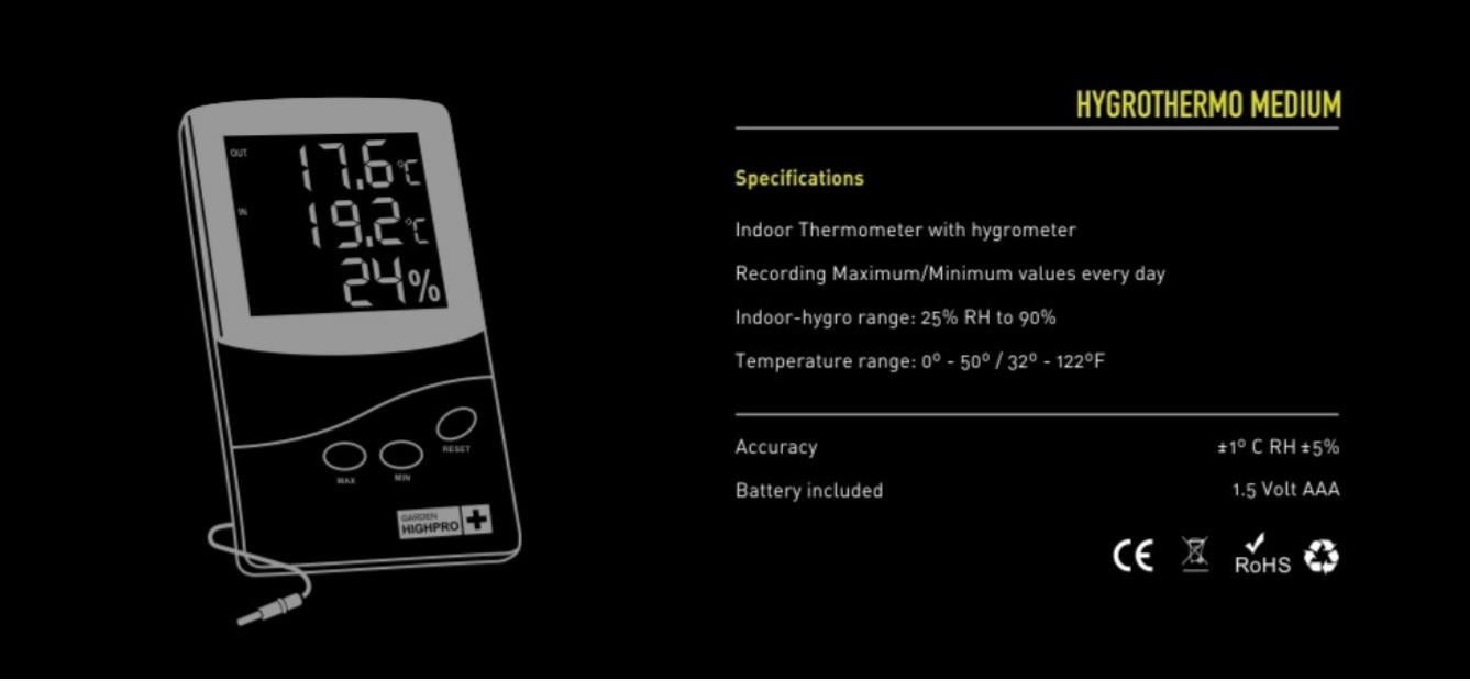 Garden HighPro Thermo/Hygrometer Medium