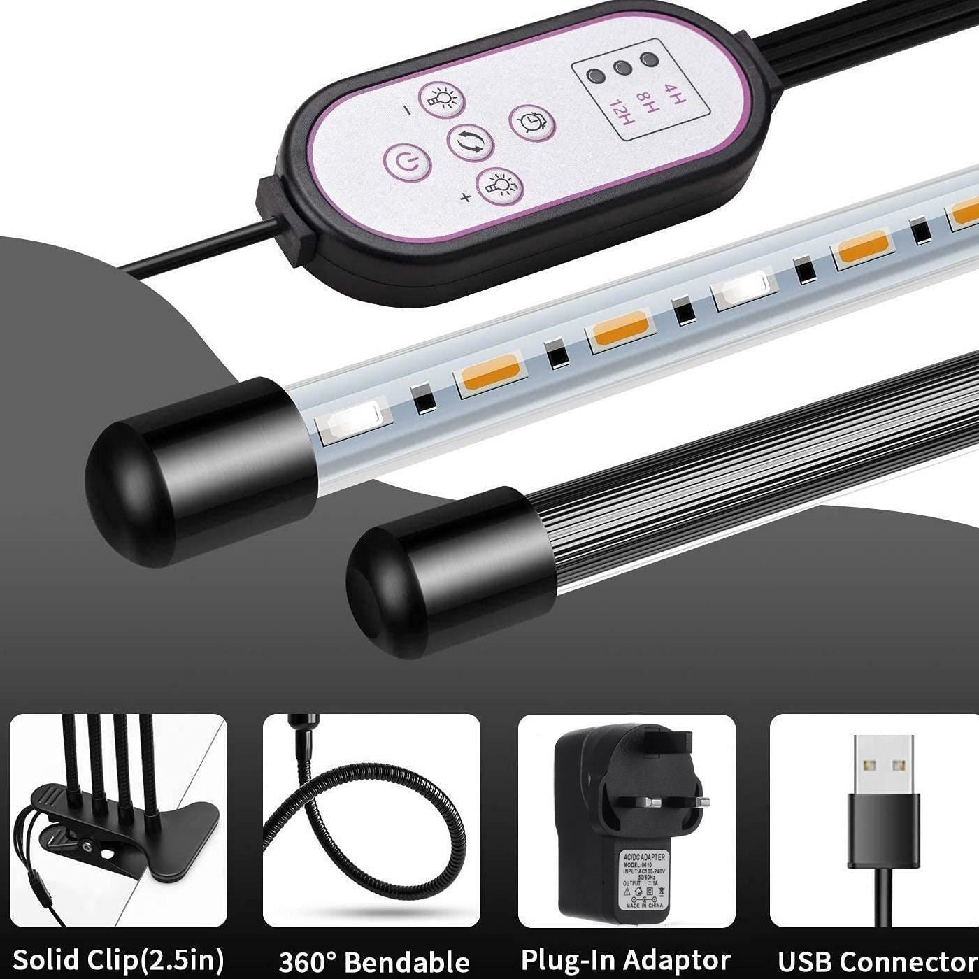 Senelux Grow Light 4 Heads 80 LED JZZYK-04CWR Full Spectrum Plant Growing Lamp for Indoor Plant