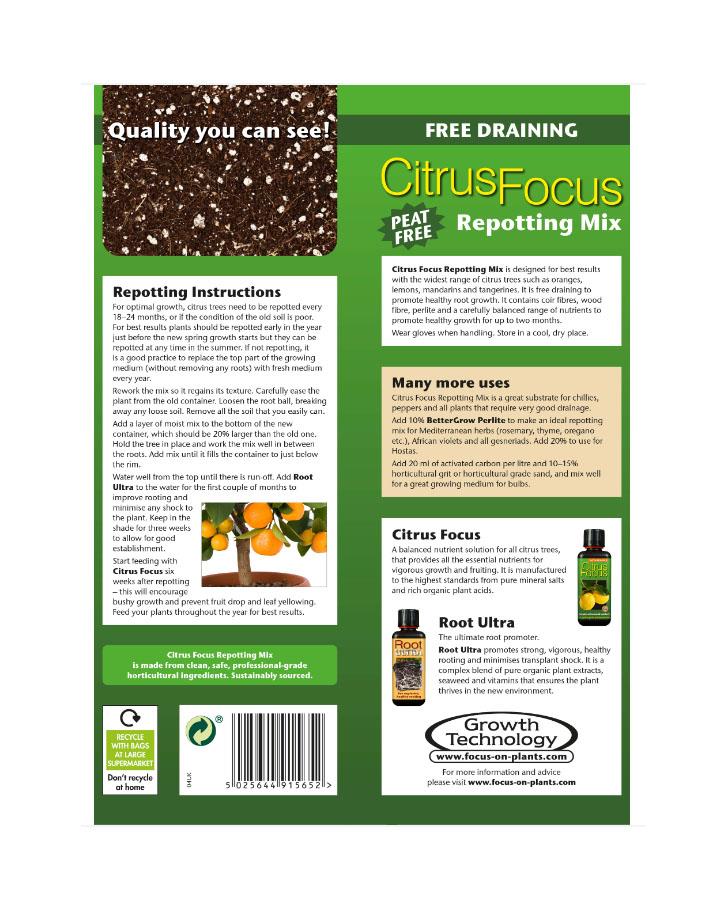 Citrus Focus Repotting Mix Peat Free 8L
