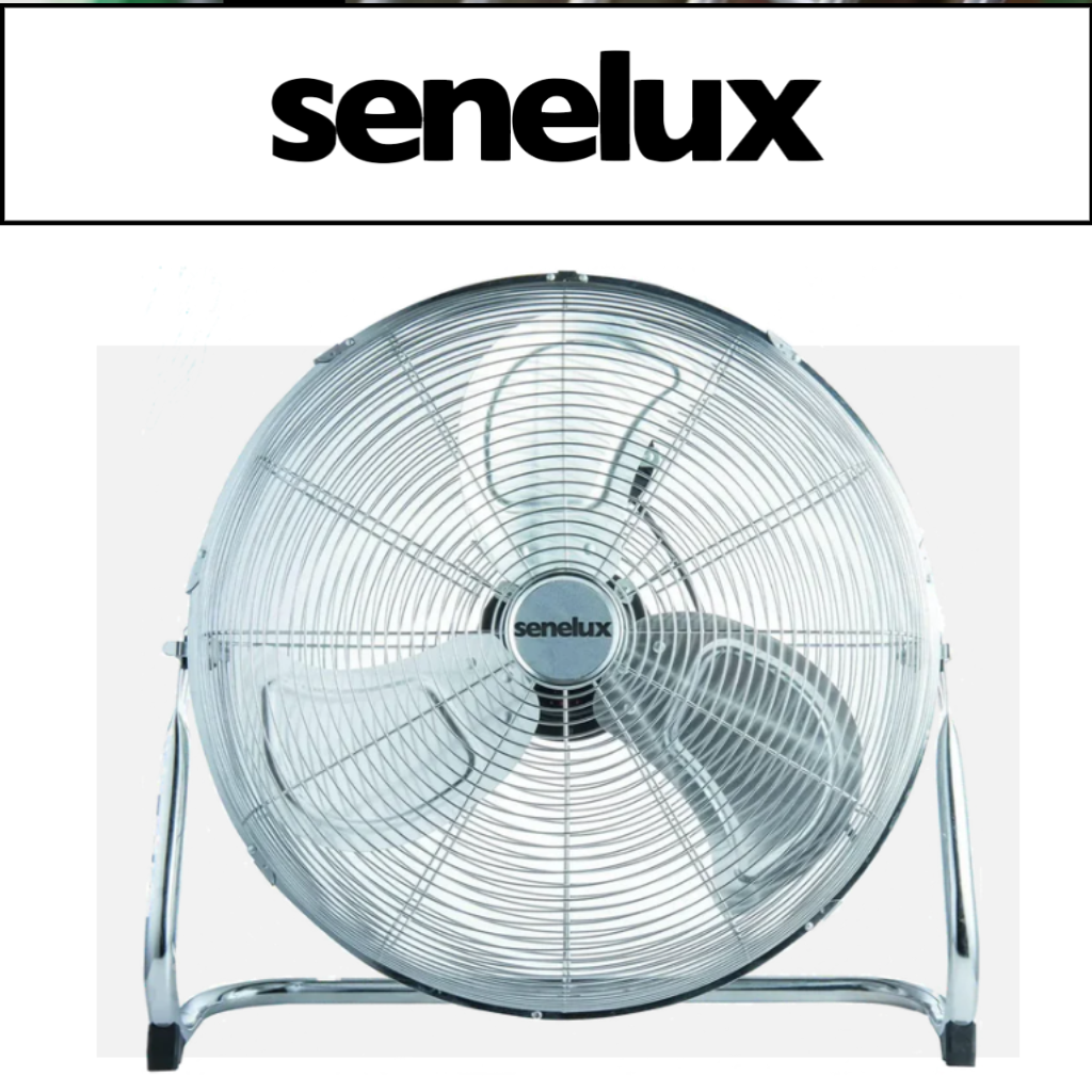 Senelux 20" (50cm) Metal Chrome Floor Stand Fan