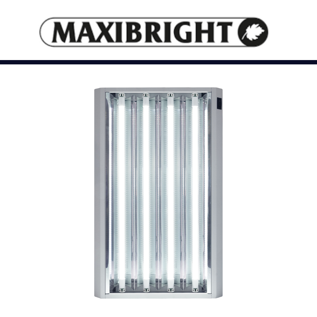 Maxibright industrial light fixture on a white background
