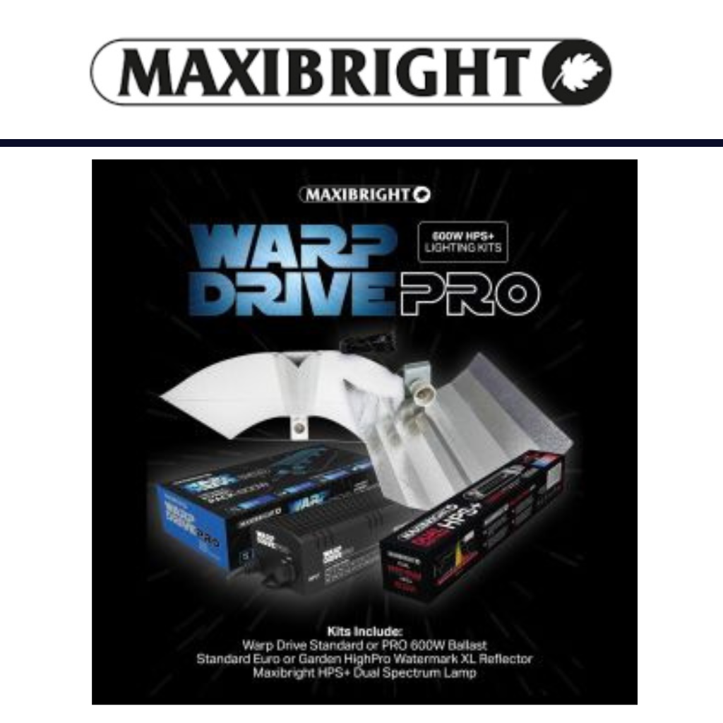 Maxibright reflector, lights and controller on a black background