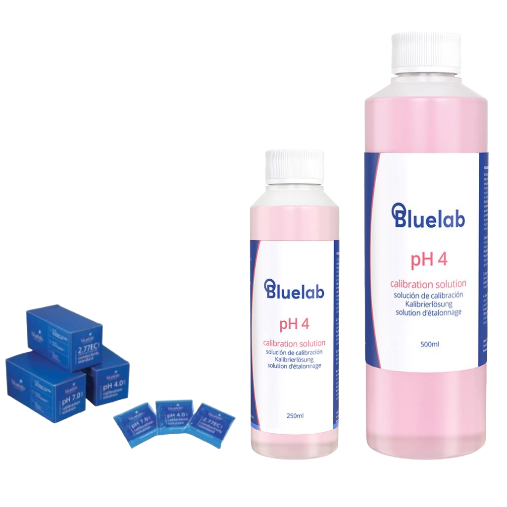 Bluelab pH 4 Calibration Fluid Solution - 250ml, 500ml, x 30 Sachets (MAIN)