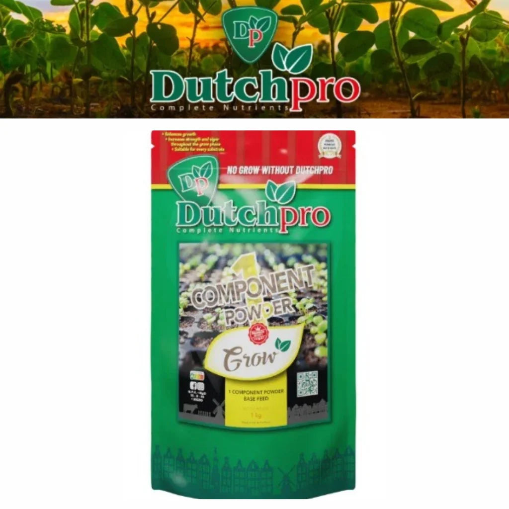Dutch Pro 1 Component Grow Powder Nutrient – All-in-One Feed for Hard &amp; Soft Water 1kg