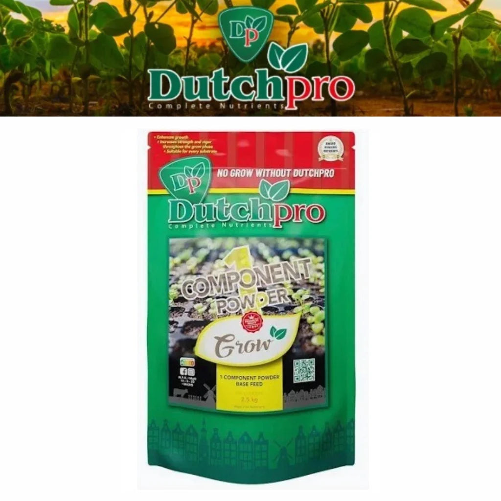 Dutch Pro 1 Component Grow Powder Nutrient – All-in-One Feed for Hard &amp; Soft Water 2.5kg