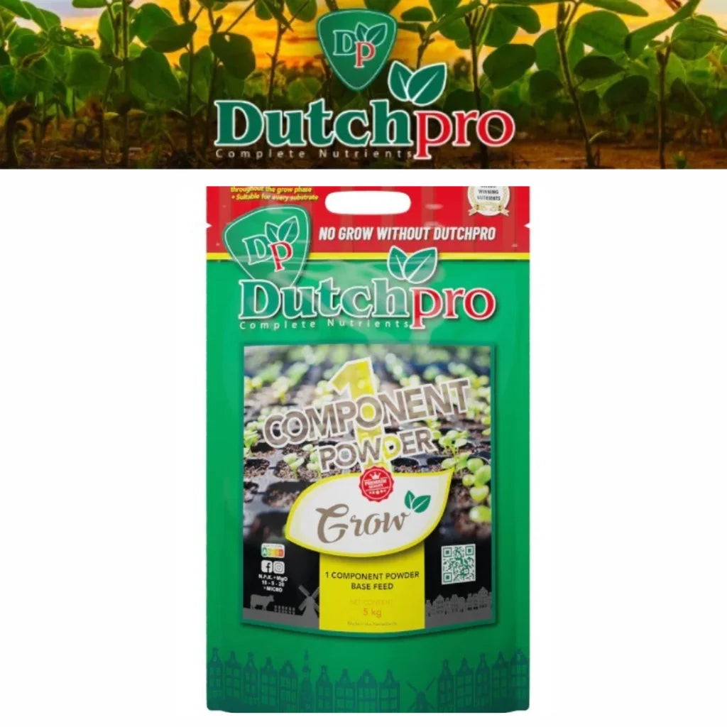 Dutch Pro 1 Component Grow Powder Nutrient – All-in-One Feed for Hard &amp; Soft Water 5kg