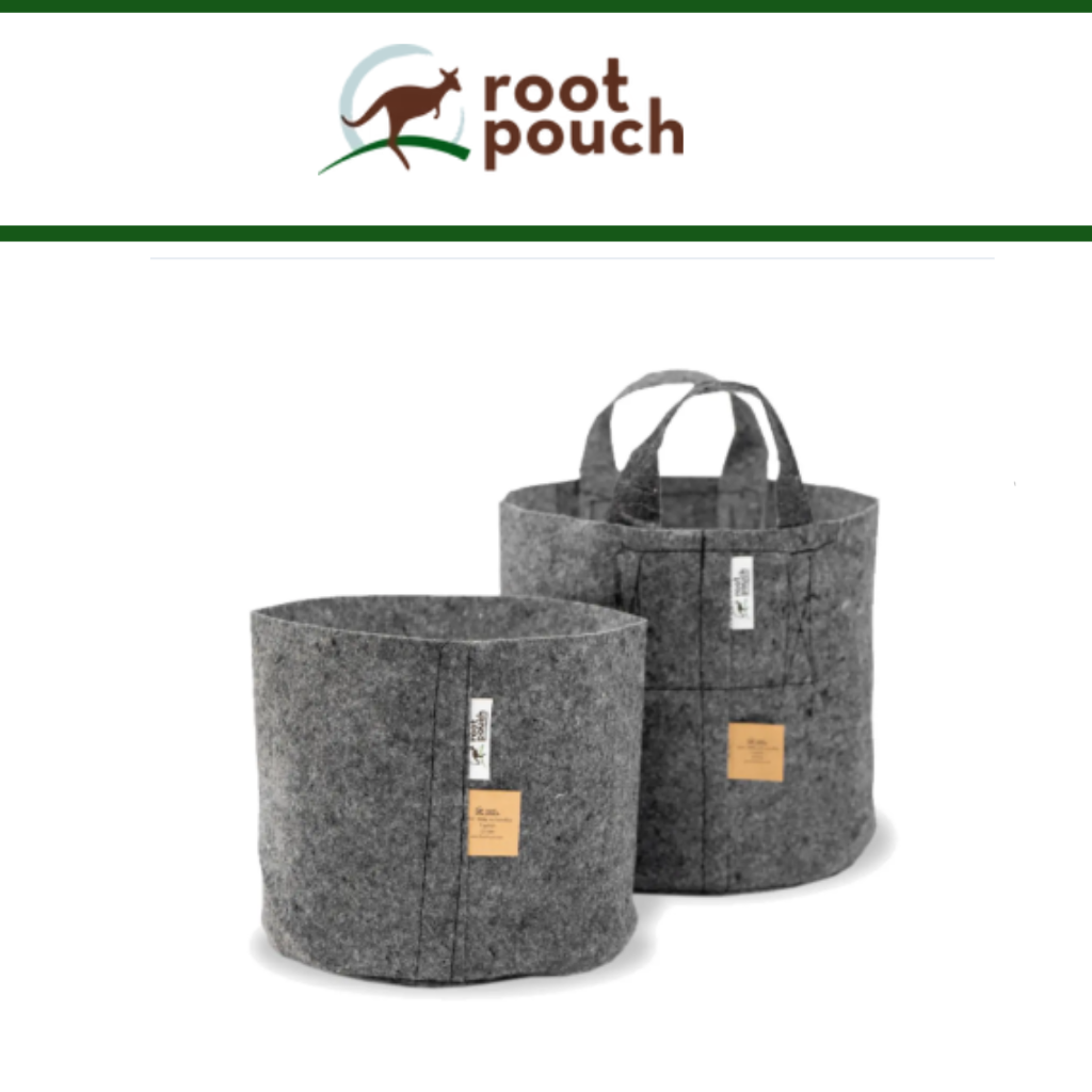 Root Pouch Grey Fabric Pots with Handles