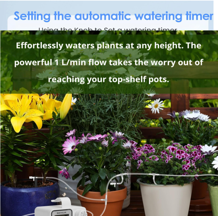 Senua Automatic Drip Irrigation Kit, Smart Programmable Water Timer