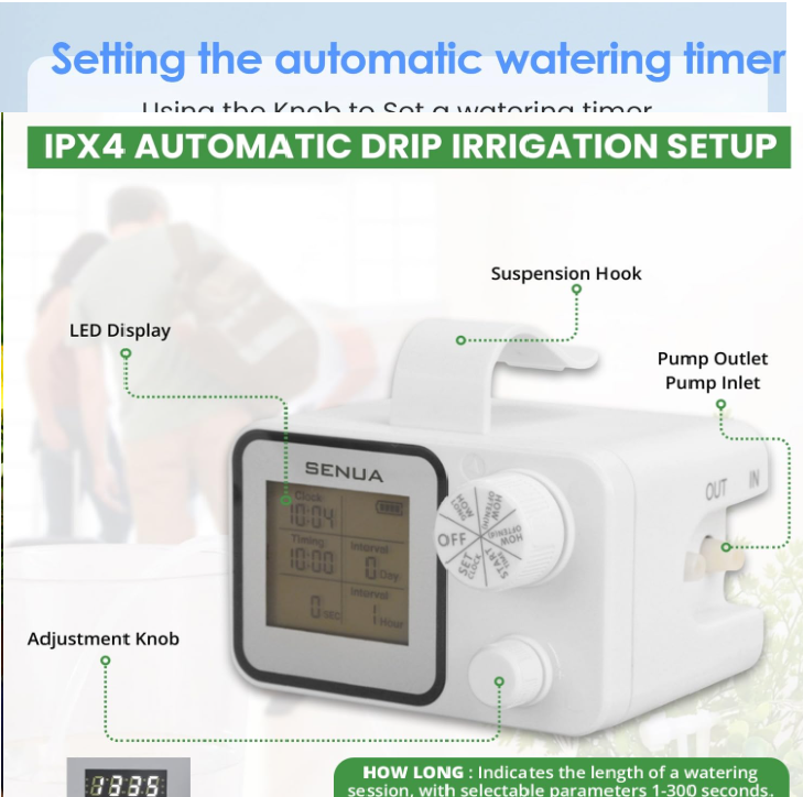 Senua Automatic Drip Irrigation Kit, Smart Programmable Water Timer